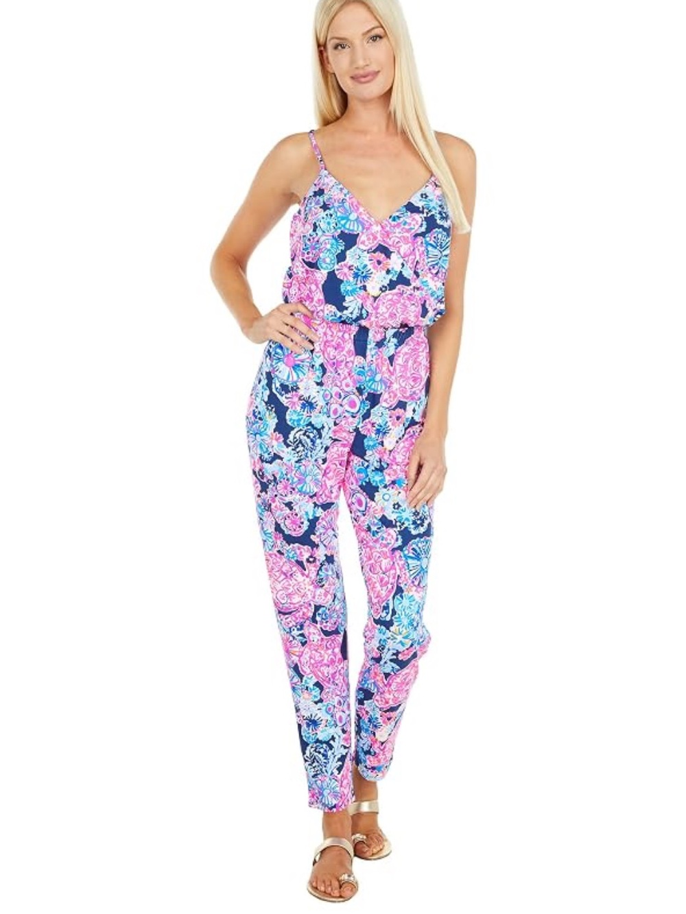 Lilly Pulitzer Dante jumpsuit in navy turtle amazement XL